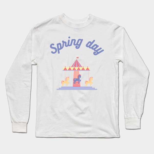 BTS Spring Day carousel Long Sleeve T-Shirt by Oricca